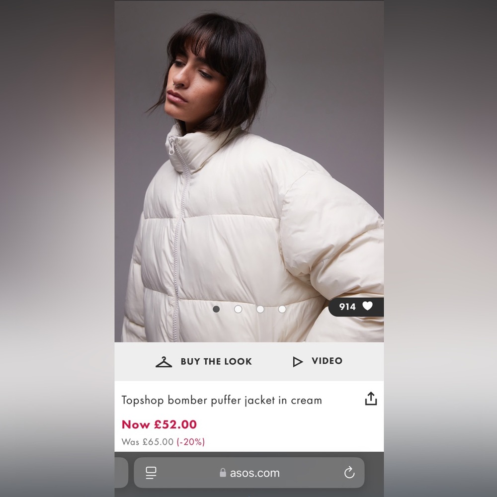 ASOS white puffer jacket - Picture 9 of 9